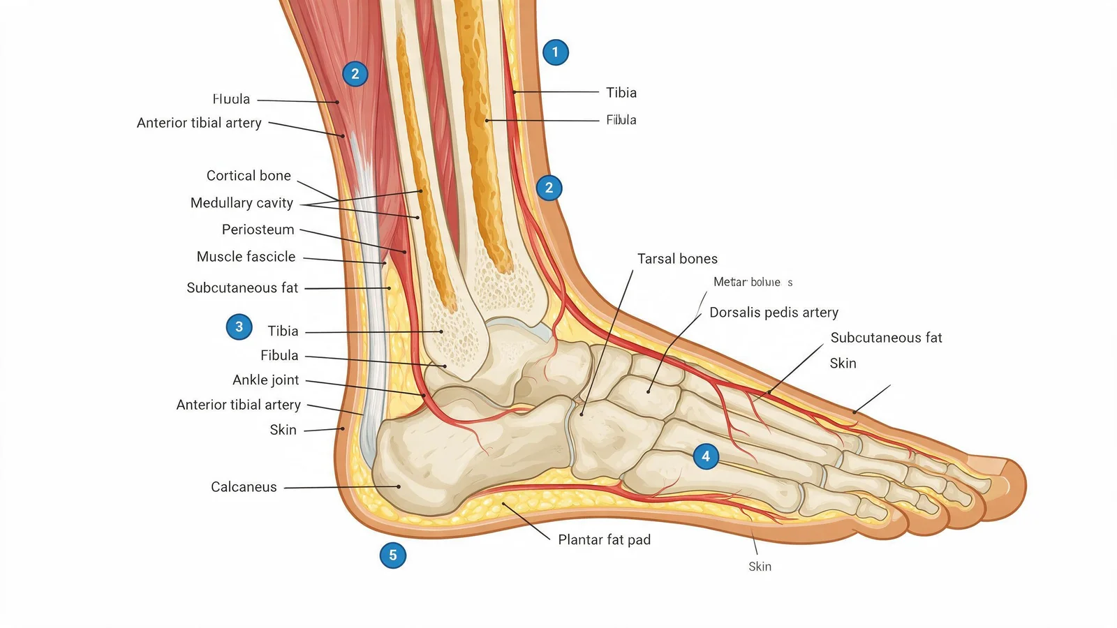 Lower leg and foot anatomy diagram